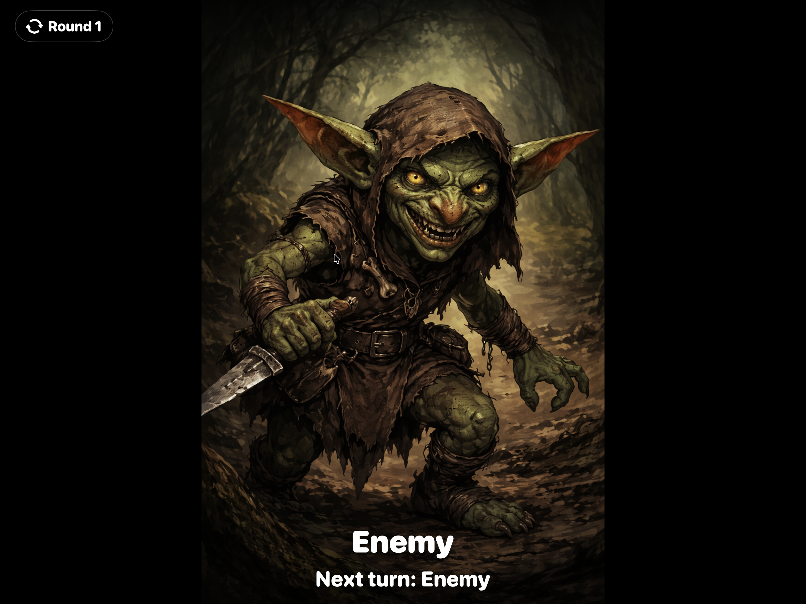 Player screen during a monster turn