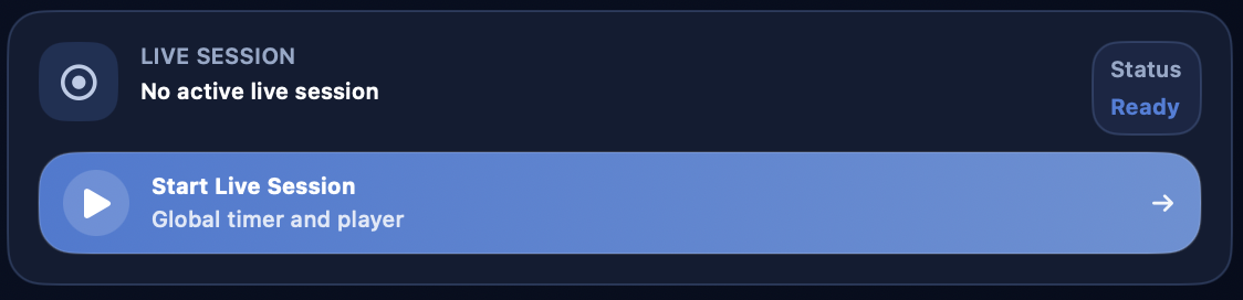 Live Session panel